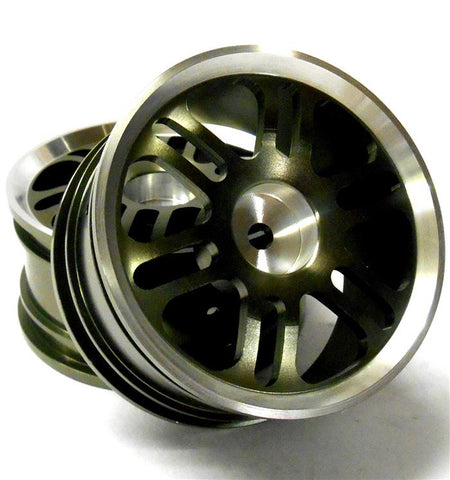 8116T1 1/10 RC Car On Road Touring Wheel Rim Alloy Titaniun 6 Twin Spoke x 2