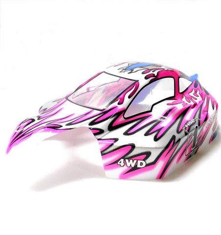 81346 Off Road Nitro RC R/C 1/8 Scale Buggy Body Shell Cover Flame Pink White
