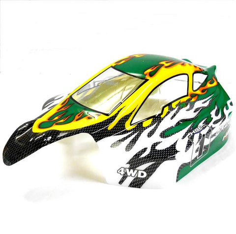 81356 Off Road Nitro RC 1/8 Scale Buggy Body Shell Green White HSP Cut Shell