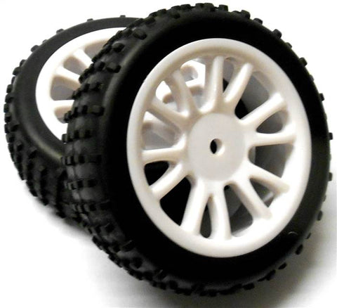 85007 1/16 Scale Front Buggy Wheels and Tyres Complete HSP White Plastic