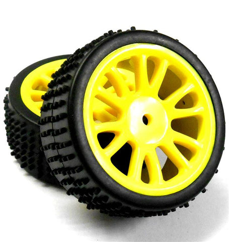 85024 Yellow Rear Wheels / Tyres Complete x 2 1/16 HSP Parts