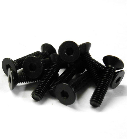 85829 Flat Head Countersunk Metric Key Screws M4 4mm x 18mm Black x 12 - 1/8