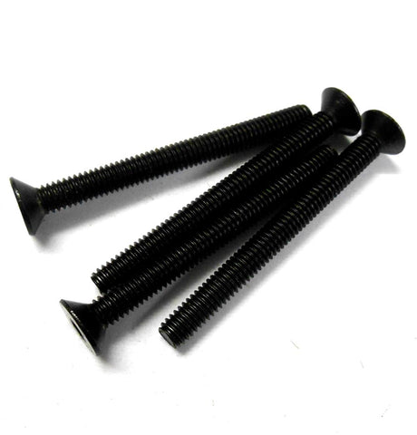 85831 Flat Head Countersunk Metric Key Screws M4 4mm x 30mm Black x 4 - 1/8