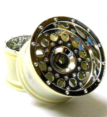 86015 Chrome Plated Wheel Rims 2pcs 1/16 HSP Parts