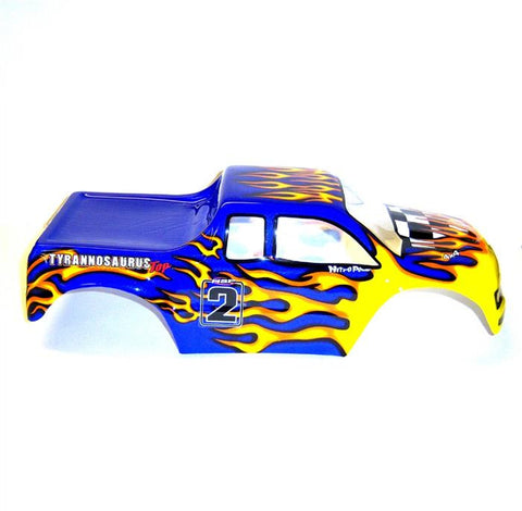 08035 88004 RC 1/10 Scale Monster Truck Body Shell Cover HSP Blue Flame Cut