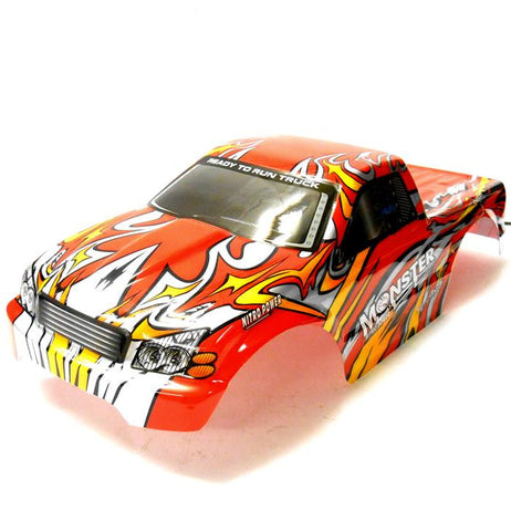 08035 88007 RC 1/10 Scale Monster Truck Body Shell Cover HSP Red V3 Cut