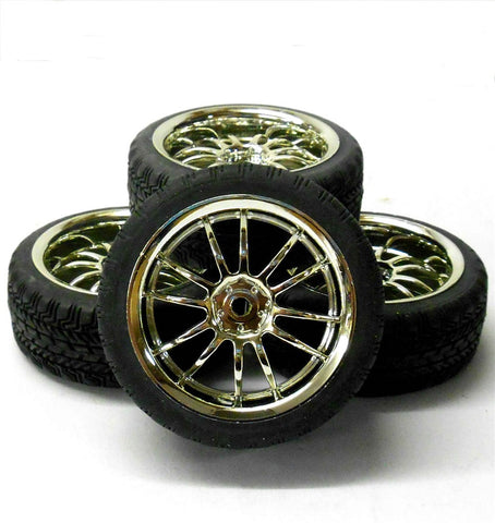 A250085 1.10 On Road Soft Road Tread Wheels and Tyres 10 Spoke Chrome 4