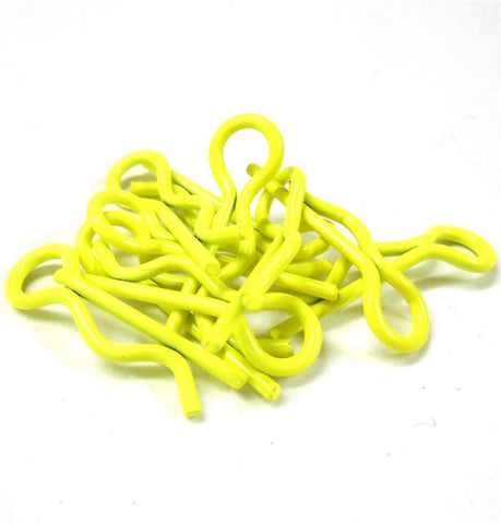 AP181 1/10 Scale Body Shell Cover Post Clips R Loop x 10 Neon Yellow 28mm