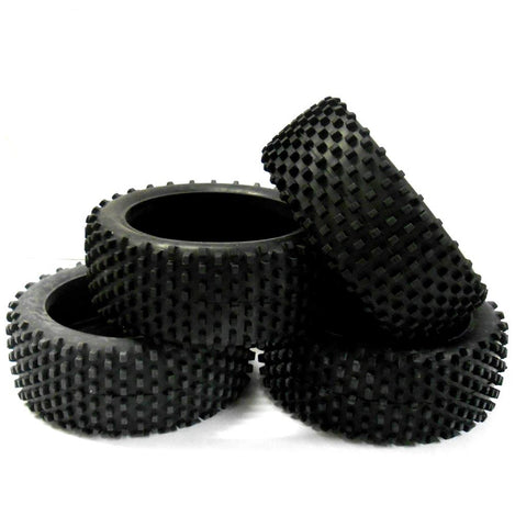 B7034T 1/8 Scale RC Off Road Car / Buggy Rubber Tyres Tire Soft x 4 Block Tread