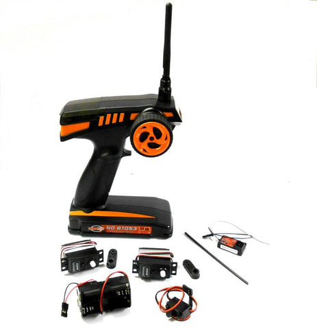 B7053G Remote Control RC Transmitter 2 Channel 6v Receiver 2.4ghz + 2 Servos