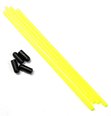 Plastic Antenna PipeTube Receivers Aerial w/ cap x3 for 2.4ghz Yellow 119mm