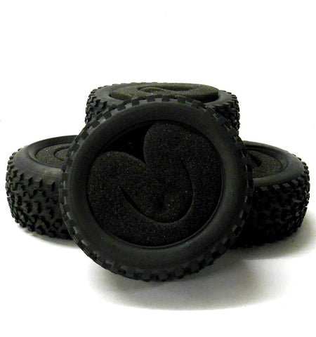 BY-003/4 1/10 Off Road Front Rear Buggy RC Rubber Tyre Black Foam Insert x 4