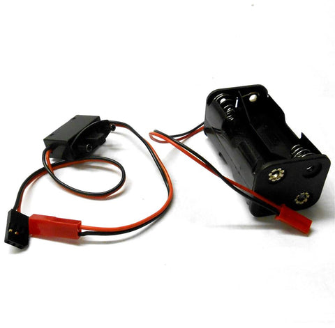 C1202-7C6005B RC Battery Holder Case Box Pack 4 AA JST 2 Pin to Futaba Switch