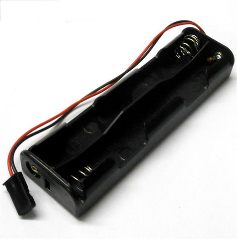 C1204-1 RC Battery Holder Case Box Pack 4 x AA Futaba - Black Plastic