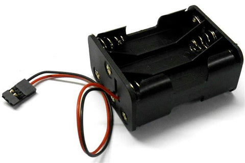 C1205-2 RC Battery Holder Case Box Pack 6 AAA JR 3 Pin - Black Plastic