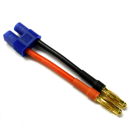 C81841B RC Connector Female EC3 to 4mm 4.0mm Male Banana Plug Adapter 5cm 14AWG