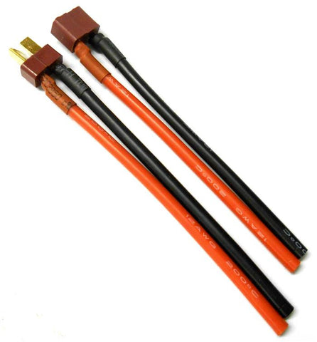 C9005MF-12-10 Male and Female T-Plug with 12 AWG Battery Silicone Wire 10cm