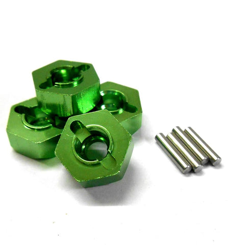 CC01-005 1/10 1:10 Alloy M12 12mm Hex Hub Green 5mm Thick