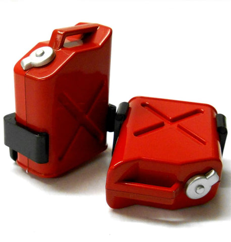CJG052 1/10 RC Rock Crawler Red Alloy Fuel Gas Cans Tank 2