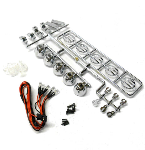 CJG131S 1.10 Scale RC Rock Crawler Monster Truck Truggy Silver Roof Mount 5 LEDS