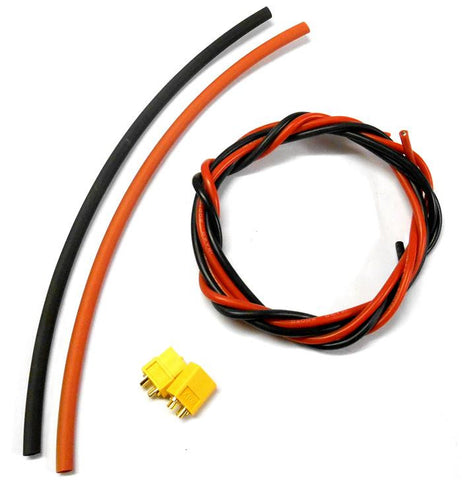 CL4A XT-60 Male Female 20cm 5mm Heatshrink + 50cm 12AWG Black Red Battery Repair