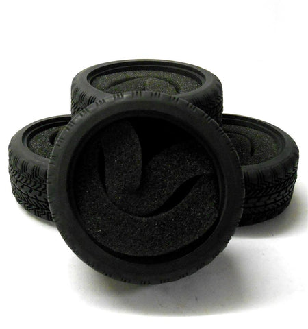 D-004 1/10 Scale Front Rear Car RC Rubber On Road Tread Tyre Black Foam Insert 4