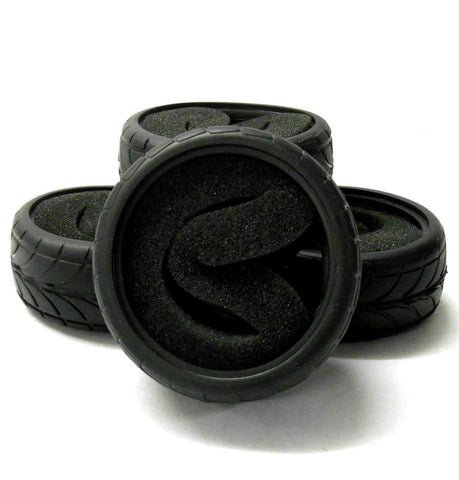 D-005 1/10 Scale Front Rear Car RC Rubber On Road Arrow Tyre Black Foam Insert 4