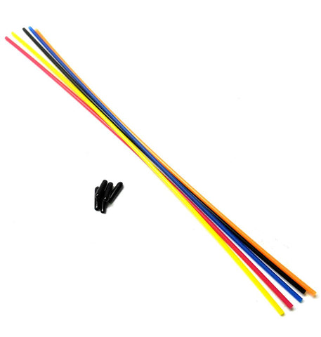 Plastic Antenna Pipe Black Cap Receiver Reciver Aerial Tube Mixed x 5 300mm Long