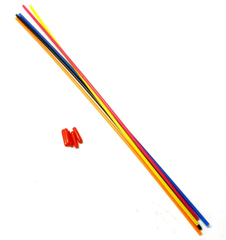 Plastic Antenna Pipe Red Cap Receiver Reciver Aerial Tube Mixed x 5 300mm Long