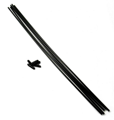 Plastic Antenna Pipe Black Cap Receiver Aerial Tube Black x 5