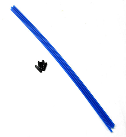 Plastic Antenna Pipe Black Cap Receiver Aerial Tube Blue x 5