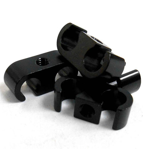 FH 001BK 1.10 1.8 Scale Fuel Pipe Line Tube Holder Alloy Black x 4