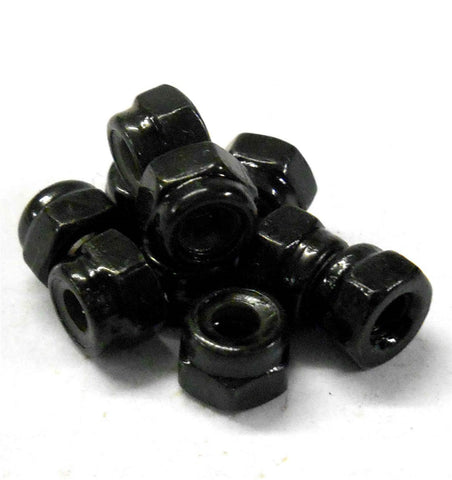 GP003BL 1.16 1.10 Scale RC Model M3 3mm Steel Metric Locking Nylon Nut Black x10