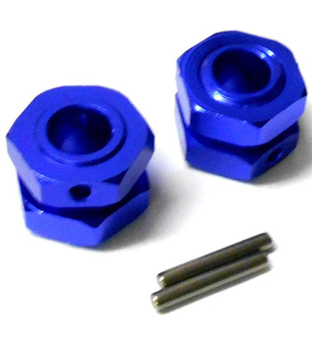 HBS17B 1/8 Scale RC Buggy M17 17mm Alloy Wheel Hubs Adapter Stopper Nut Blue x 2