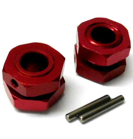 HBS17R 1/8 Scale RC Buggy M17 17mm Alloy Wheel Hubs Adapter Stopper Nut Red x 2
