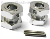 HBS17S 1/8 Scale RC Buggy M17 17mm Alloy Wheel Hubs Adapter Stopper Nut Silver 2