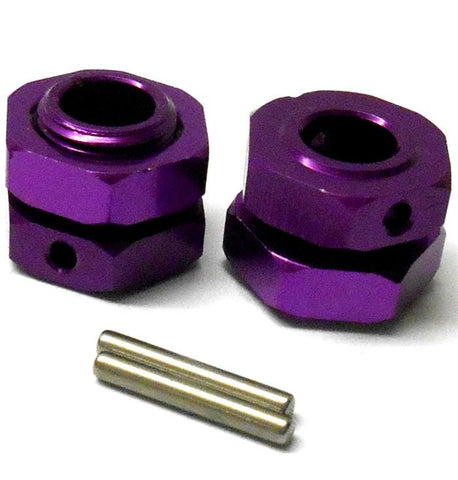 HBS17P 1/8 Scale RC Buggy M17 17mm Alloy Wheel Hubs Adapter Stopper Nut Purple 2