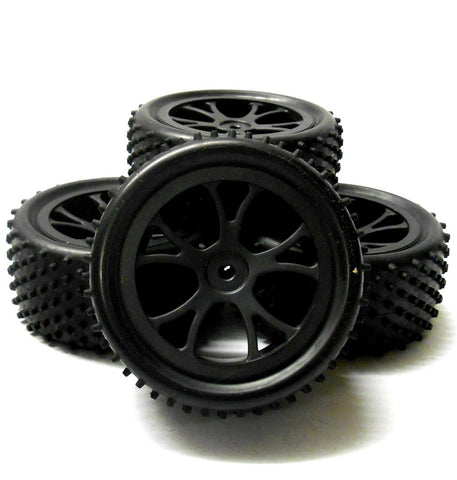 HS211057WFR 1/10 Scale RC Buggy Off Road Wheel Tread Tyre Black Plastic Studd 4