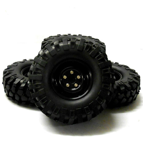 HS211074BK 1/10 Scale RC Off Road Rock Crawler Wheel Tread Tyre Black x 4 108mm