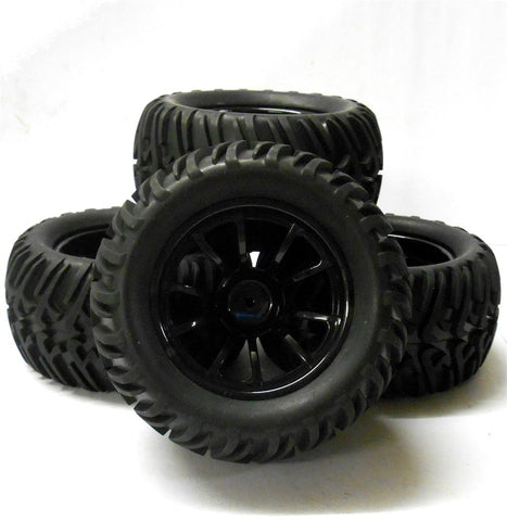 HS211116BK 1/10 Scale Off Road Monster Truck RC Wheels Tyres Black 10 Spoke V2 4