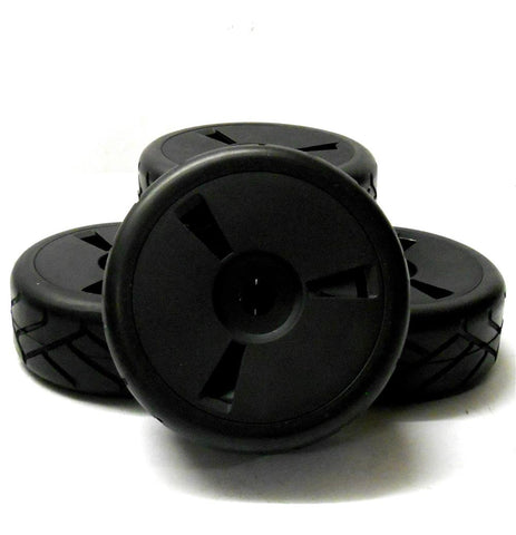HS281011B 1/8 On Road Street Tread Car RC Wheels and Tyres Disc Black x 4