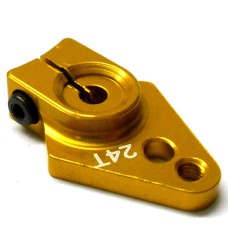 HS451056 1/10 Steering Alloy Servo Horn Arm 24 Teeth Tooth 24T Single Gold 25mm