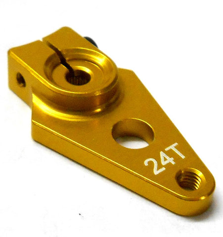 HS451057 1/10 Steering Alloy Servo Horn Arm 24 Teeth Tooth 24T Single Gold 30mm