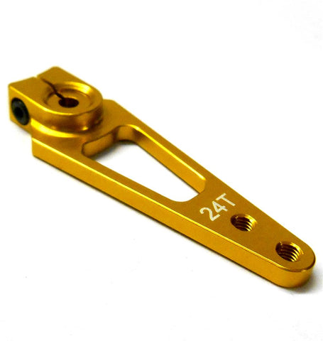HS451060 1/10 Steering Alloy Servo Horn Arm 24 Teeth Tooth 24T Single Gold 50mm