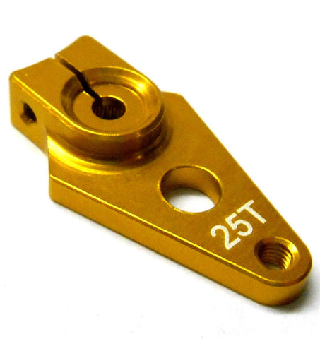 HS451063 1/10 Steering Alloy Servo Horn Arm 25 Teeth Tooth 25T Single Gold 30mm