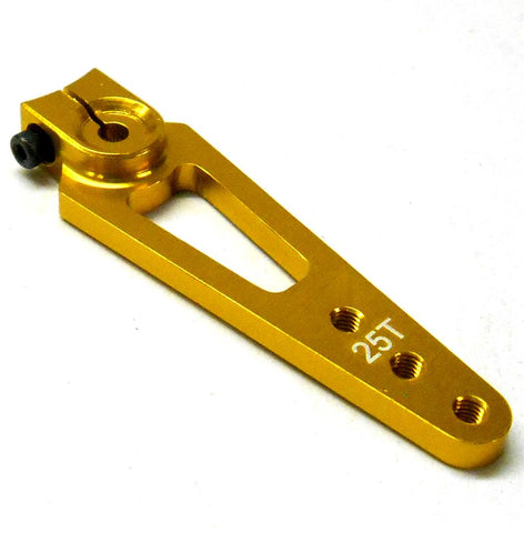 HS451067 1/10 Steering Alloy Servo Horn Arm 25 Teeth Tooth 25T Single Gold 56mm