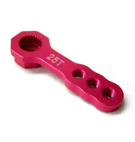 HY00385PK 1/10 Steering Alloy Servo Horn Arm 25 Teeth Tooth 25T Pink 32mm