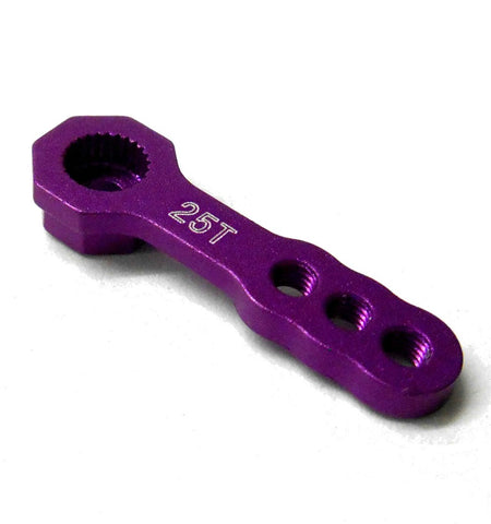HY00385P 1/10 Steering Alloy Servo Horn Arm 25 Teeth Tooth 25T Purple 32mm