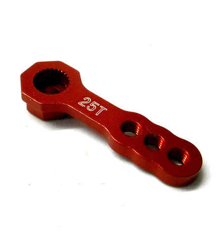 HY00385R 1/10 Steering Alloy Servo Horn Arm 25 Teeth Tooth 25T Red 32mm