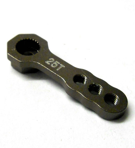 HY00385T 1/10 Steering Alloy Material Servo Horn Arm 25 Teeth Tooth 25T Titanium Colour 32mm